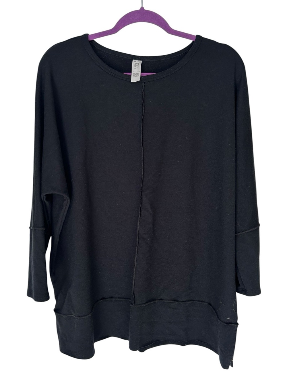 SPANX Perfect Length Top, Dolman 3/4 Sleeve Black sz L - Picture 2 of 6
